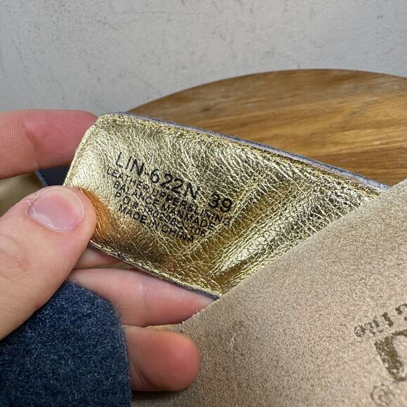 Alegria Leather Embroidered Wedge Sandal Navy LIN-622N Shoes Women’s Size 8.5‎ - Picture 8 of 8